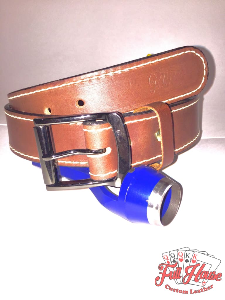 Stitched Edge Full Grain Italian Pull-up Leather Belt – Custom