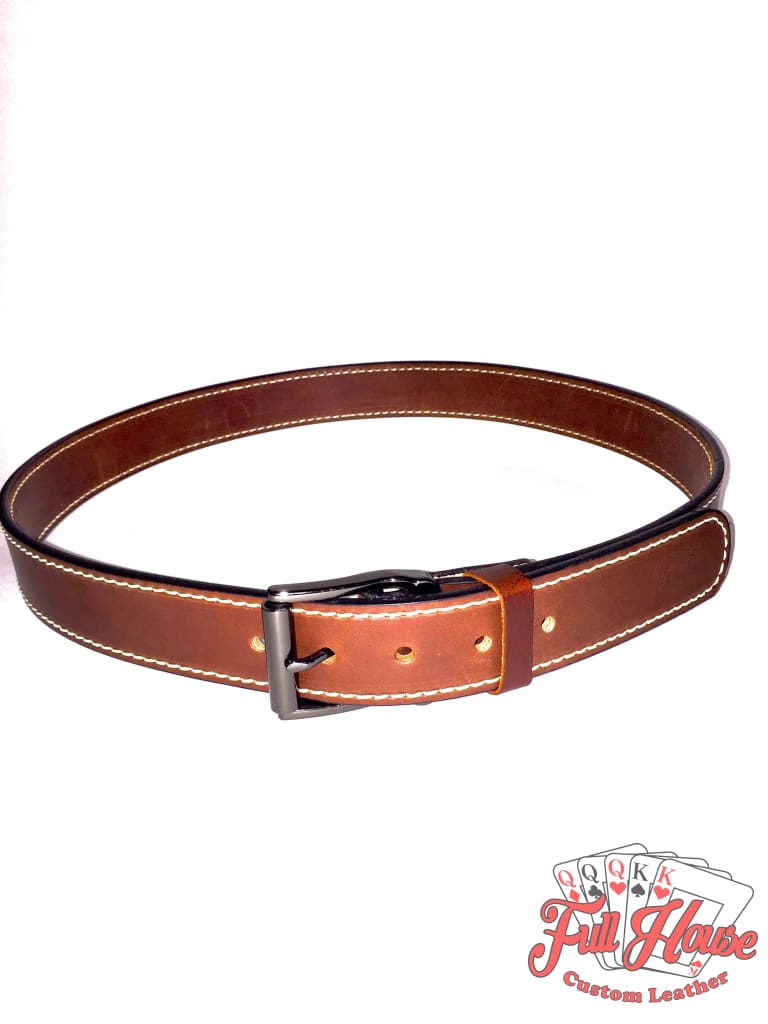 Fine Leather Men's Dress Belt Handcrafted from Bridle Leather.