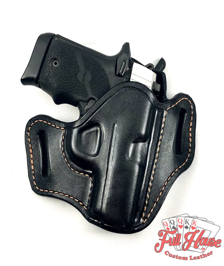 Sig Sauer P938 9mm - Black Leather Pancake Holster (OWB) – Full